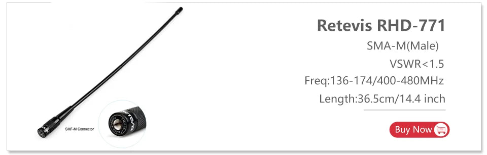 Retevis RHD-771 RT3S Radio Amateur Antennas SMA-M Male VHF UHF Whip Antennas for Retevis RT3S RA89 HA1UV H777 Baofeng UV3R TYT