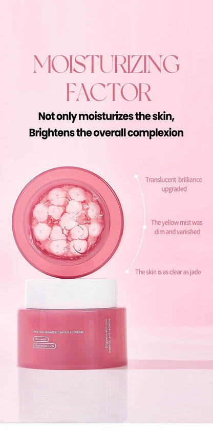 Korean PDRN Pink Collagen Capsule Cream with Niacinamide Cream for Uneven Skin Tone Lightweight Face Moisturizer Non Greasy care