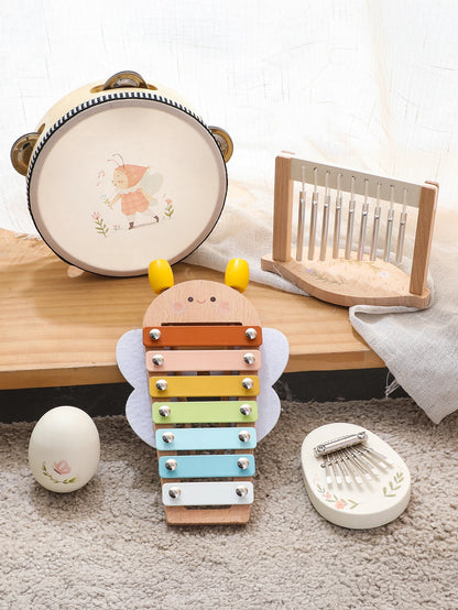 Montessori Music Instruments Baby 0 12 Months Toys Drum Xylophone Kids Early Educational Wooden Instruments Baby Toys Musical
