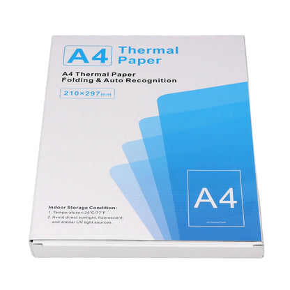 100 Sheets A4 Thermal Printing Paper for Portable Printer Quick Dry Compatibility Inkless Multifunctional Folded Thermal Paper