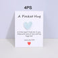 4 Pack Small Cute Pocket Hug Cards, Heart Shape Encouragement Greeting Cards, Mini Love Cards for Birthday Valentine