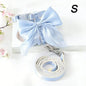 Cute Adjustable Bowknot Cat Harness Leash Escape Proof Shiny Bowknot Pet Harness Traction Rope Pet Decoration