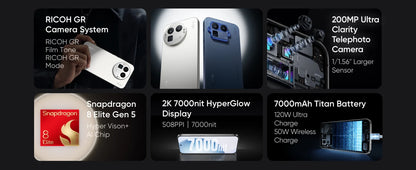 realme GT 8 Pro 5G Smartphone Snapdragon 8 Elite Gen 5 50W Wireless Charge 200MP Ultra Camera 144Hz Screen New EU Version