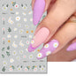 3d Nail Art Decals Spring Booming Violets Lavenders Purple Blue Pink Flowers Butterflys Stickers Decoration For Nail Tips Beauty
