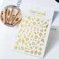 1pc 3D Hibiscus Flowers Nail Sticker White Black Flower Petals Adhesive Decals Pink Golden Floral Slider For Nail Art Decoration