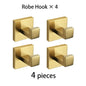 Gold Brushed Bathroom Accessories Hardware Towel Bar Rail Toilet Paper Holder Towel Rack Hook Soap Dish Toilet Brush
