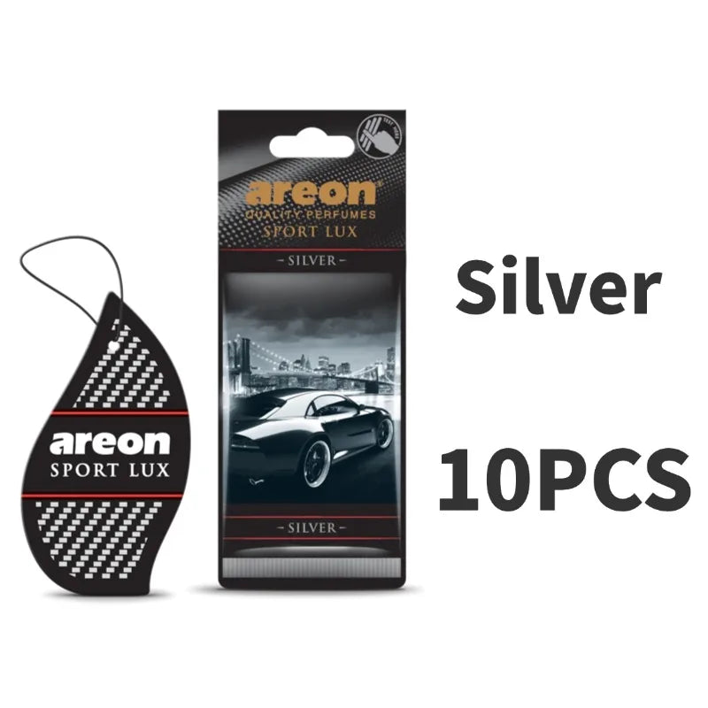 Areon Sport Lux gold Hanging Car Air Freshener Long-Lasting Odor Eliminator for Home Premium Carbon Fiber Design Auto Perfume