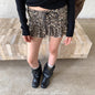 HOUZHOU Women Leopard Mini Skirt Y2k Gyaru Elastic Waist Layered Short Skirt Female Harajuku Kawaii Slim High Waist Skirts