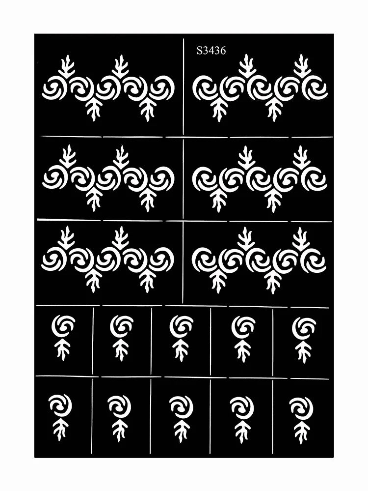 Flower Tattoo Stencil Reusable Henna Template for Hand and Body Henna Tattoo Design for Wedding Festival Party Tattoo Tools