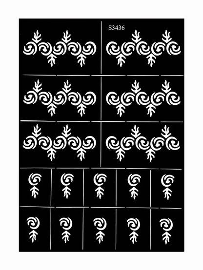 Flower Tattoo Stencil Reusable Henna Template for Hand and Body Henna Tattoo Design for Wedding Festival Party Tattoo Tools