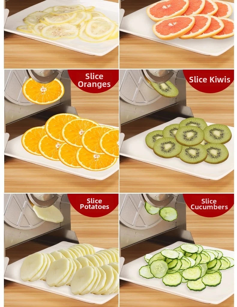 Commercial Stainless Steel Lemon Slicer Hand-Cranked Potato & Vegetable Cutter for Fruits, Lotus Root Multi-Function Kitchen Sl