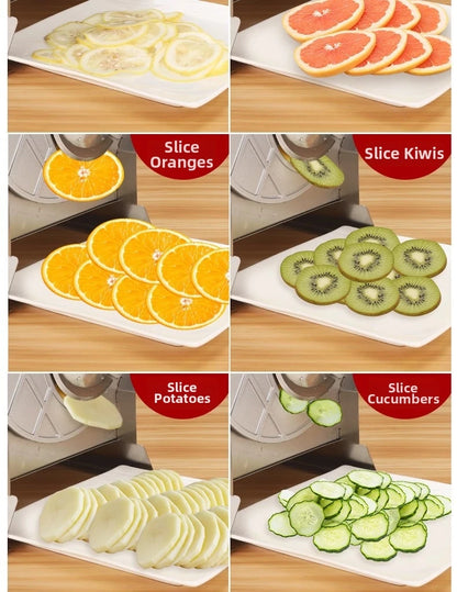 Commercial Stainless Steel Lemon Slicer Hand-Cranked Potato & Vegetable Cutter for Fruits, Lotus Root Multi-Function Kitchen Sl
