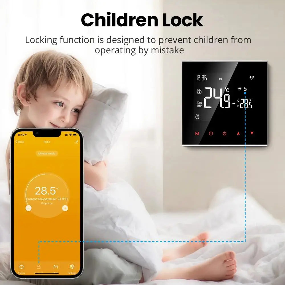 Tuya Smart Thermostat For Underfloor Heating Wifi Thermostat  Floor Heating Controller Warm Floor Temperature Controller Alexa