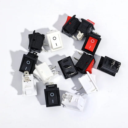 5/15Pcs Push Button Switch 21x15mm SPST 2Pin 6A 250V KCD11 Snap-in on/Off Rocker Boat Home Motorcycle Switch Black Red White