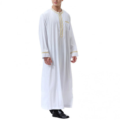 Middle East Ethnic Muslim Islamic Clothing Men Jubba Thobe African Dashik Ramadan Eid Abaya Arabic Kaftan Saudi Kimono Robe Gown