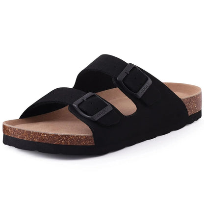 Shevalues New Fashion Cork Sandals Women Classic Cork Suede Footbed Slippers Female Summer Beach Sandals With Adjustable Buckle