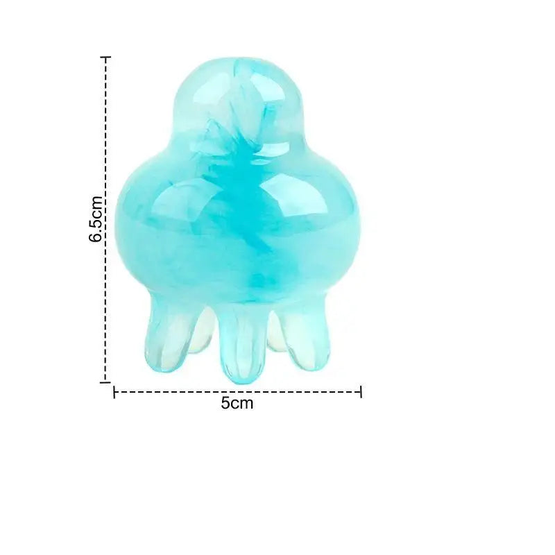 【Y】Resin Jellyfis Massage Comb Head Meridian Scraping Scalp Massage Brush Acupuncture SPA GuaSha Massage Comb Fatigue Relief