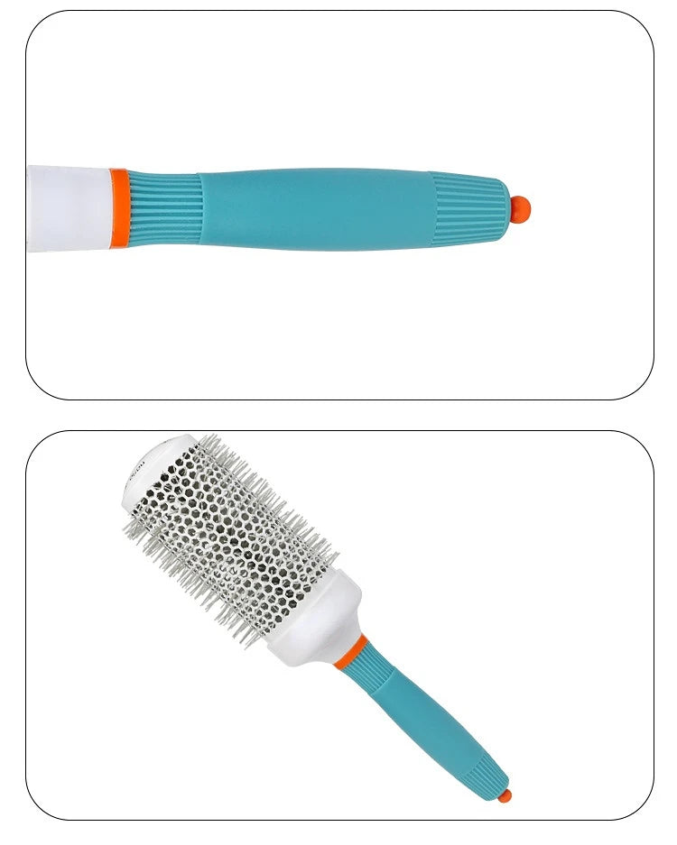 Hair Comb Professional Salon Hair Brush Hair Styling Hairbrush Hairdressing Comb Round Curly Hair Rollers Tools Blue