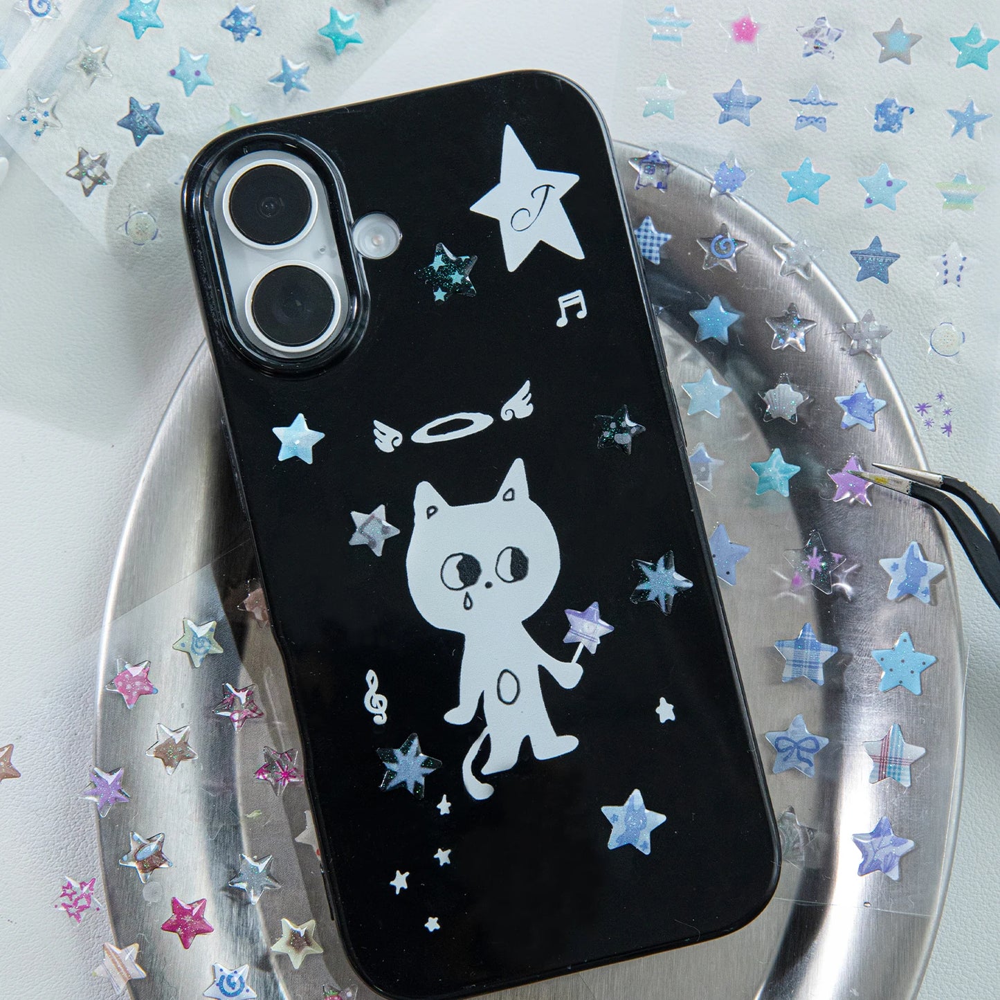 4 Designs Candy Star Series Lovely Five Point Star Theme Resin Stickers for Scrapbooking DIY Frame Collage Decoration