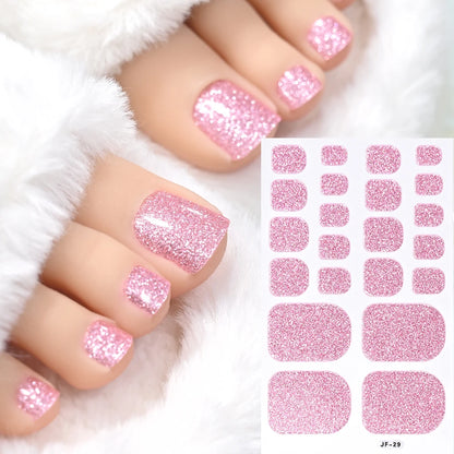 22Tips Solid Color Self-adhesive Gel Stickers for Toe Nails Waterproof Long-lasting Toenail Stickers Toe Full Cover Toenail Wrap