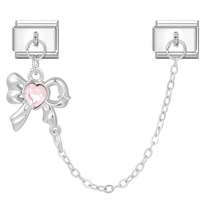 Tassel Chain Butterfly Flowers Star Moon Heart Zircon Italian Charm Links Fit 9mm Bracelet Stainless Steel DIY Jewelry Making