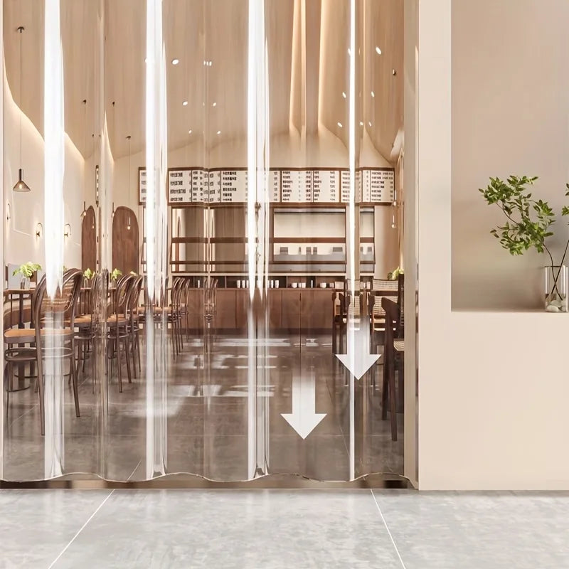 No Punching PVC Door Curtain, Large Hole Transparent,Summer Cool, Kitchen Oil Barrier, Waterproof Mildew-Proof, Clear Strip Door
