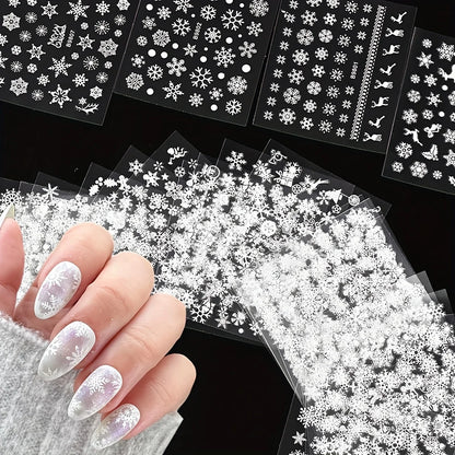 3D Colorful Flowers Cherry Blossoms Rose Daisy Nail Decals 20/30/60/70/90pcs Cute Heart Nail Sticker Manicure Decoration 5.5*6cm