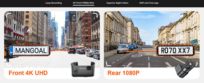 Mangoal Dash Cam 4K For Dodge Durango Dash Car Camera 2016-2026 GPS WiFi & App IMX 335 STARVIS Sensor Plug and Play DashCam