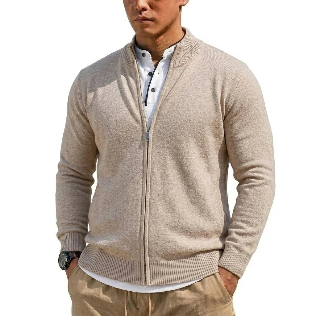 Men's Knit Zipper Sweater Coats Slim Cardigan Long Sleeve Jumper Men's Sweatshirt Autumn Zip Sweatcoats Knitted Sweater Man
