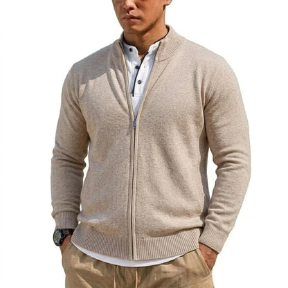 Men's Knit Zipper Sweater Coats Slim Cardigan Long Sleeve Jumper Men's Sweatshirt Autumn Zip Sweatcoats Knitted Sweater Man