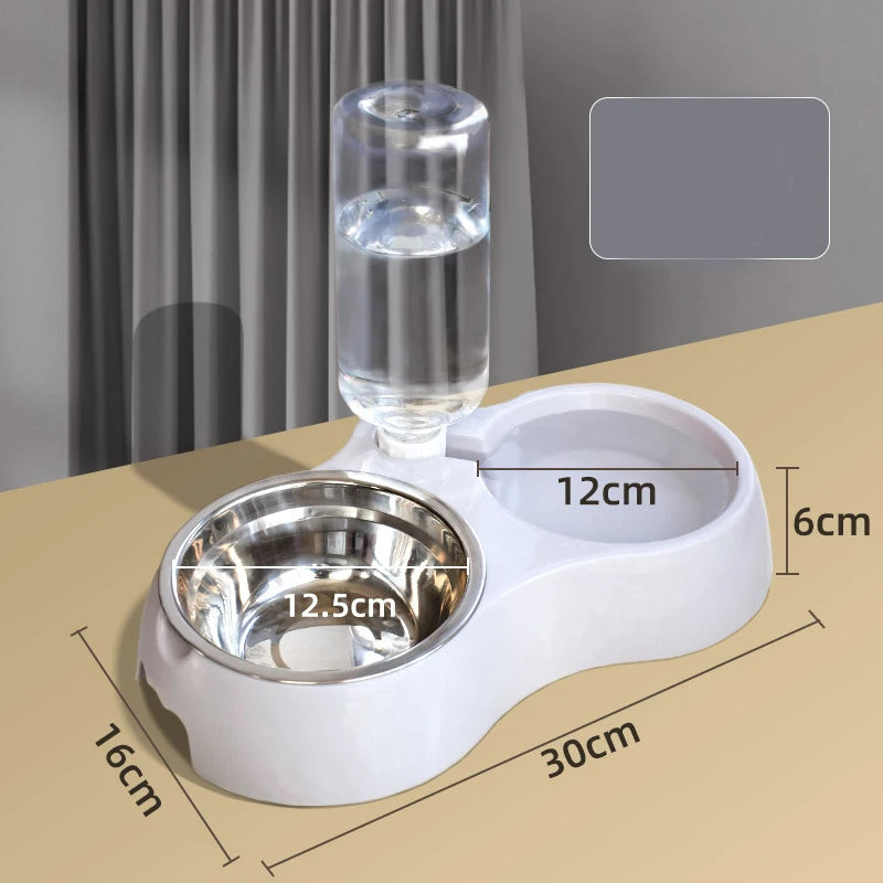 2-in-1 Pet Feeder & Water Dispenser - Anti-Slip Automatic Cat Dog Bowl Circulating Flow Water Feeding Pet Supplies