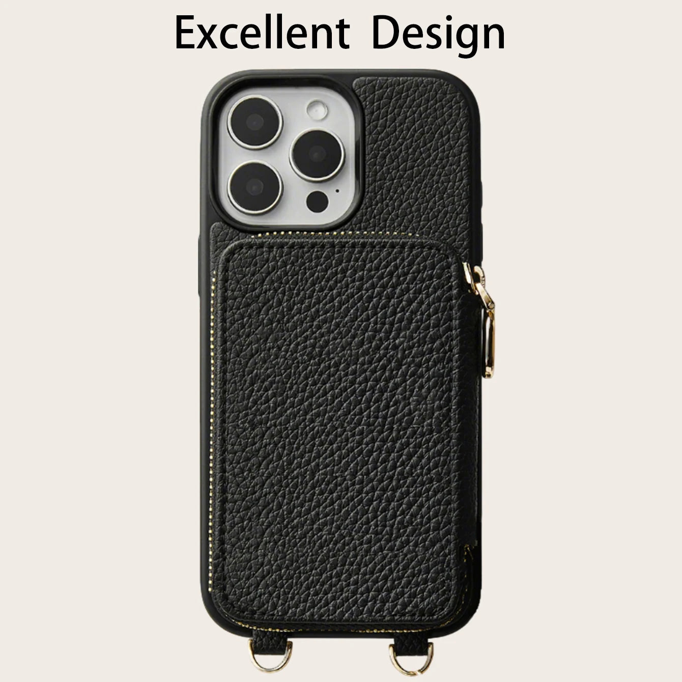 Lychee Texture Crossbody Wallet Multi-Functional Phone Case for iPhone 18 17 16 15 14 13 12 11 PRO MAX