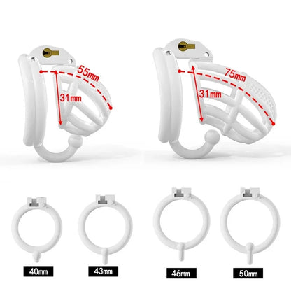 BDSM Chastity Cage 4 Size Ring Penis Cage Device Femdom Restraint Penis Lock Breathable Urethral Lock Bondage Device for Men