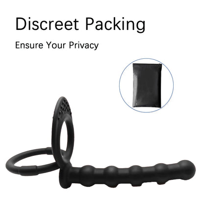 Double Penetration Dildo Dual Stimulation Vibrator for Couples, Anal Beads, G-Spot Massager, Cock Ring, Adult Sex Toys