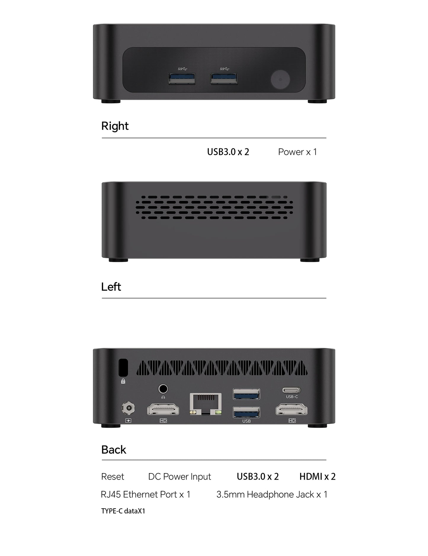 SOYO Y5 Plus Mini PC Intel Core i7 4th Gen CPU with Windows 11 Pro, 8GB RAM, 128GB M.2 SSD, Supports Dual 4K Displays via USB-C, Ideal for Office and Business
