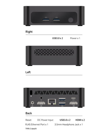 SOYO Y5 Plus Mini PC Intel Core i7 4th Gen CPU with Windows 11 Pro, 8GB RAM, 128GB M.2 SSD, Supports Dual 4K Displays via USB-C, Ideal for Office and Business