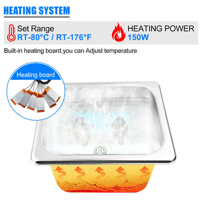 Ultrasonic Cleaner Glass Jewelry Watch Tools 1L 40KHz Ultrasonic Cleaning Machine 60W 120W Ultrasound Bath Degas Semiwave