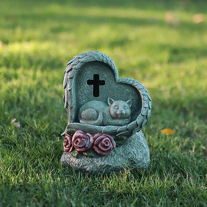 Pet Tombstone Statue Loss of Pet Sympathy Gifts Lawn Resin Pet Grave Marker