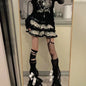 Y2K Punk Gothic Lace Tiered Skirt Women High Waist Ruffle Mini Skirt Harajuku Streetwear Alternative Fashion Short Skirt