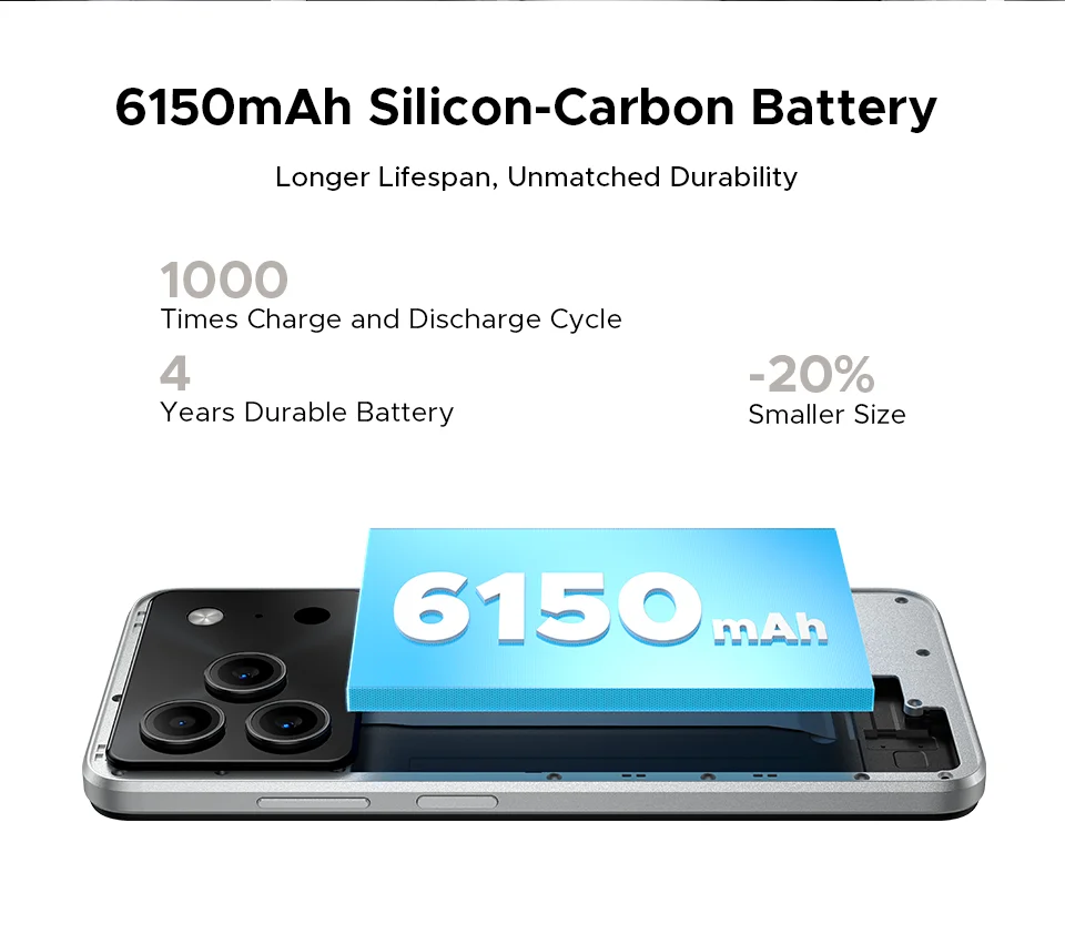 Global Version DOOGEE Note 56 Smartphone Android 16 6150mAh Battery 6.56'' Display 24GB RAM + 64GB ROM 8MP Camera Mobile Phone