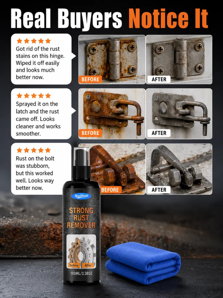 Rust Remover Spray Penetrating Lubricant for Car Wheels and Tools Restore Metal Car Detailing