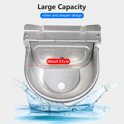Stainless Steel Automatic Waterer Pet Livestock Tool Animals Water Bowl with Floating Ball for Cattle Horse Goat Sheep Dog