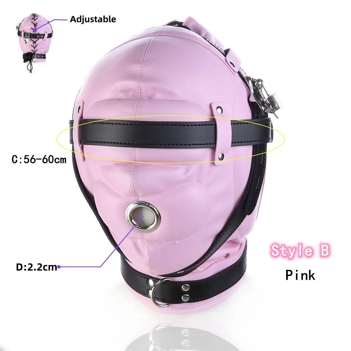 Erotic Fetish Costumes of Leather Bdsm Bondage Hood Mask with Mouth Hole for Couples Adults Slave Rolplay Flirting Games