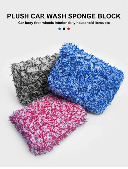 SEAMETAL Car Wash Microfiber Car Washer Sponge Car Care Detailing Brushes Washing Towel Sponge Block Car Cleaning Products