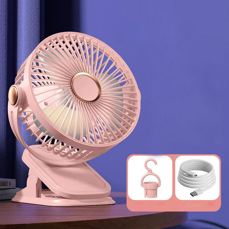 Stroller Fan for Baby Stroller Cart Hanging Fan Clip Mini Fan USB Quiet Electric Clip Fan Home 3 Speed Desktop Small Cooling Fan
