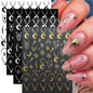 4pcs/set Roman Letters Nail Stickers 3D Black/White/Gold/Silver Alphabet Adhesive Nail Decasl English Letters DIY Manicure Decor