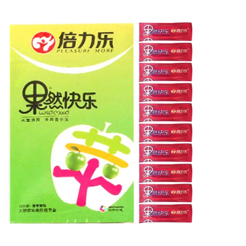 10pcs Fruit Flavor Condoms Sex Toy For Men Strawberry Blueberry Taste Penis Sleeves Ultra Thin Condom Adult reusable Sex Product