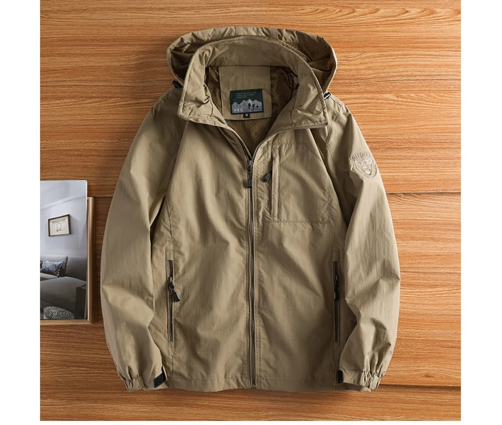 Autumn Men's Hiking Waterproof Jackets Men Outdoor Quick Dry Climbing Hooded Coats Men Sports Breathable Windbreaker Jackets 5XL