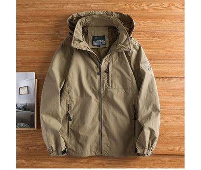 Autumn Men's Hiking Waterproof Jackets Men Outdoor Quick Dry Climbing Hooded Coats Men Sports Breathable Windbreaker Jackets 5XL