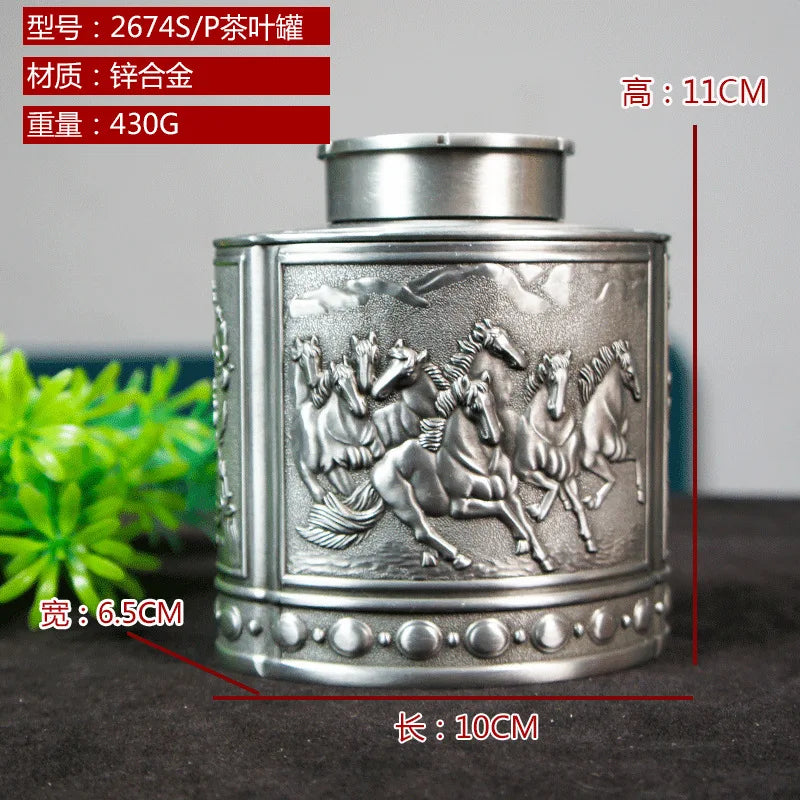 Pet Memorial Keepsake Container for Ashes Tea Canister Coffin Box for Human Ashes Metal Cremation Animal Urn Funeral Home Decor